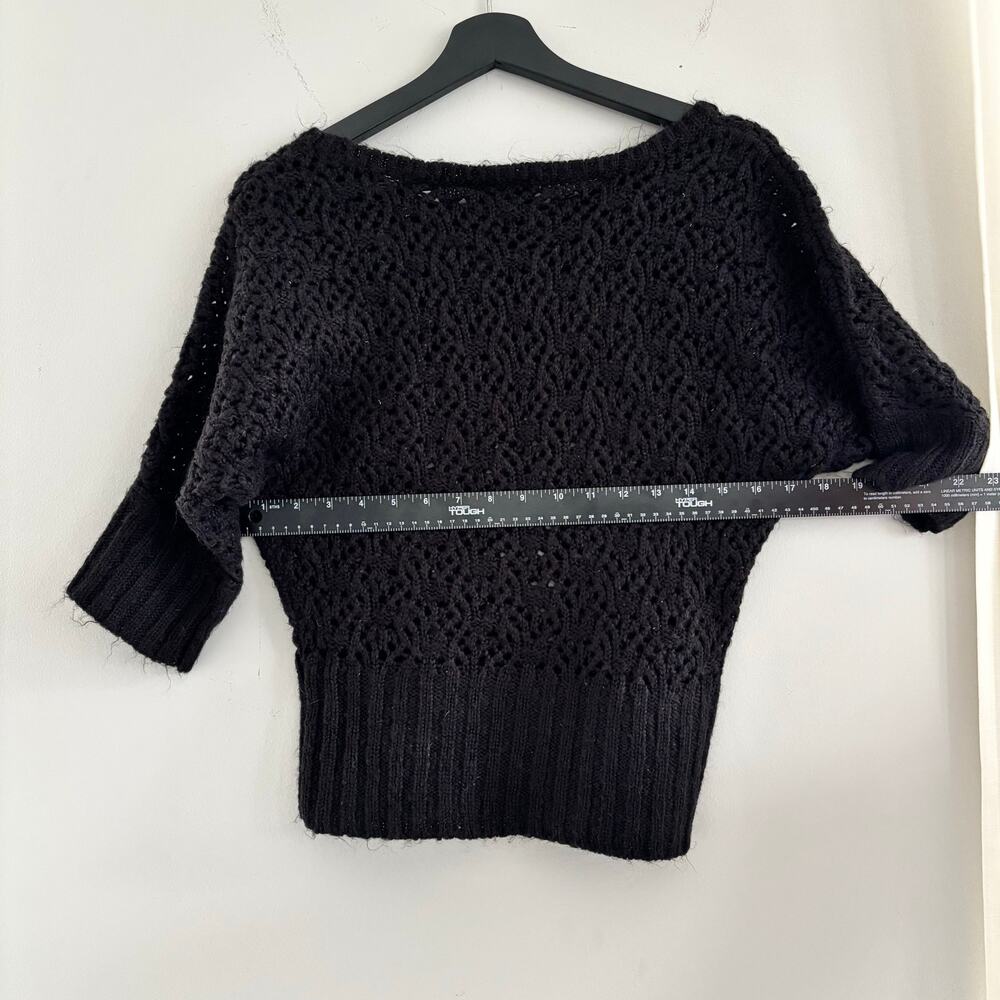 Y2K It's Our Time Crochet Knit Sweater Black Size Small - Picture 4 of 4